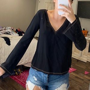 Sheer Madewell Back tie blouse